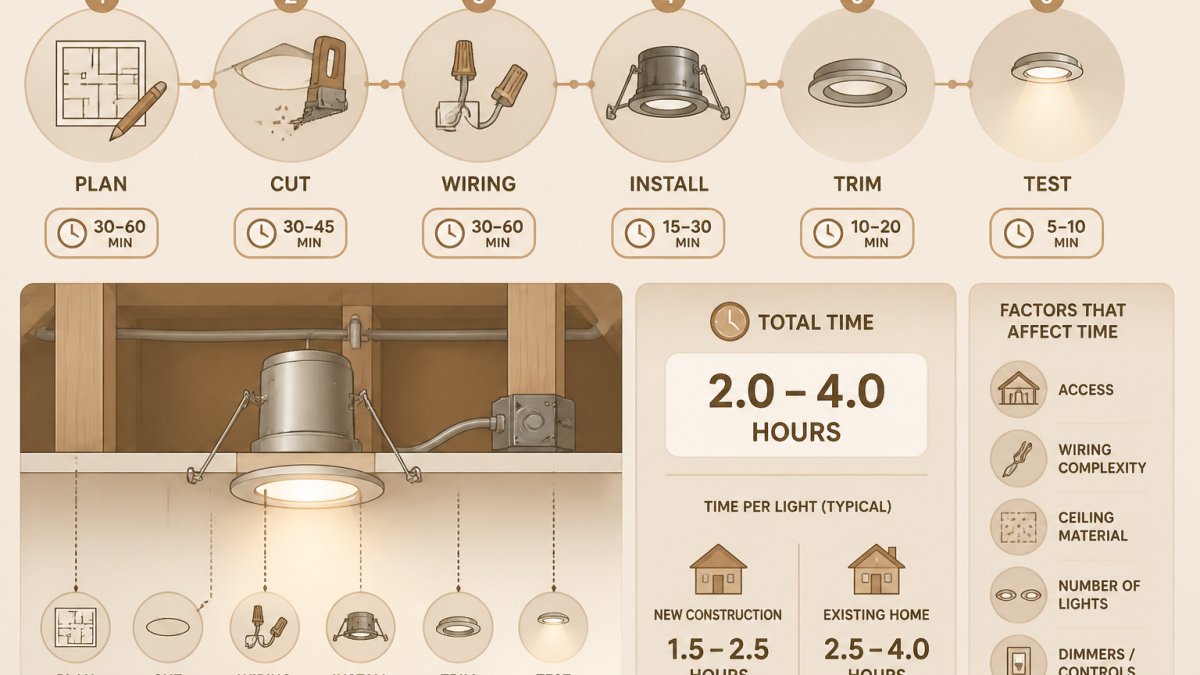 Recessed Lighting Installation Time: How Long It Takes