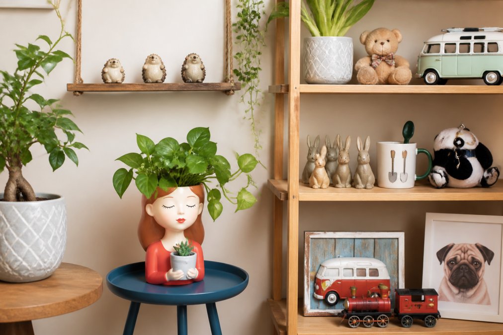Professional illustration showing quirky gift shops