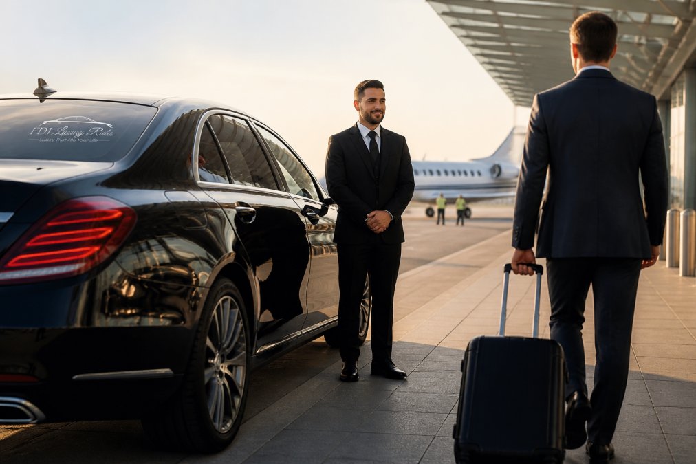 Illustration showing the benefits of Professional for airport transportation for CEOs