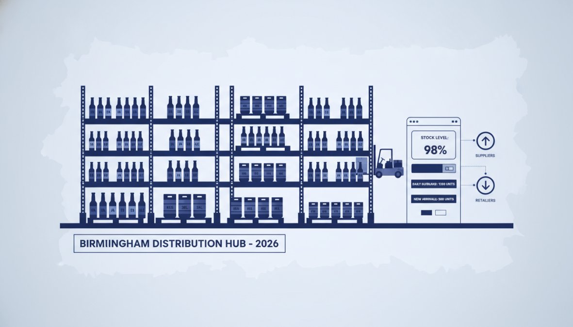 Professional illustration showing reliable craft beer wholesale birmingham
