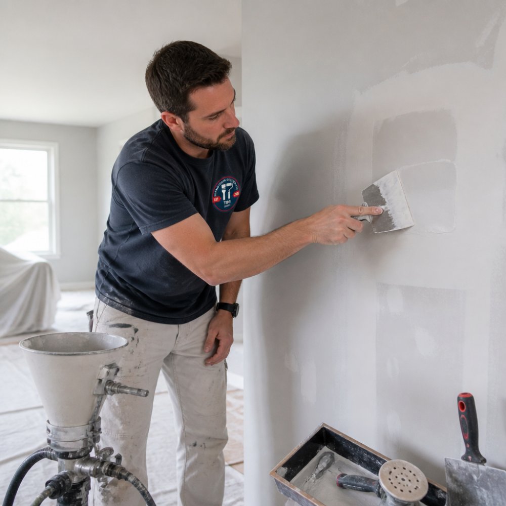Professional applying joint compound for reliable drywall repair in Foxfield CO using a taping knife.