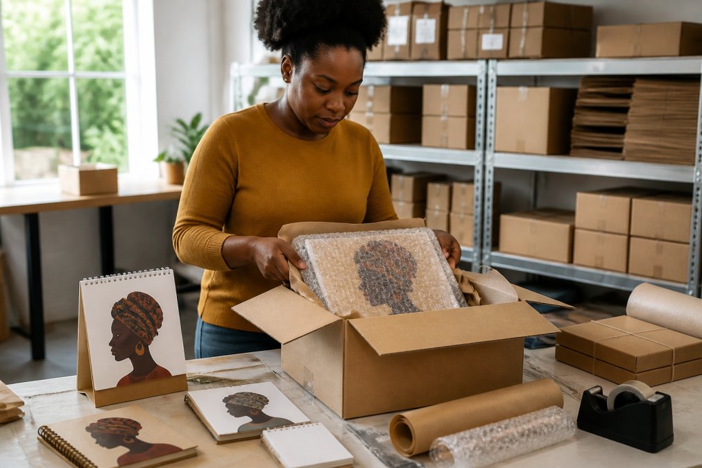 Professional illustration showing Person for reliable shipping for black heritage gifts