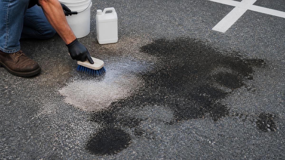 Remove Oil Stains From Asphalt Parking Lots: Step-by-Step