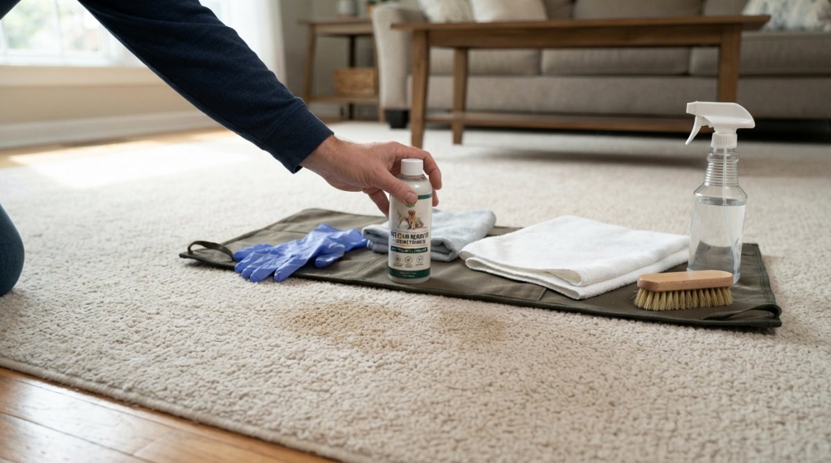 Step-by-step visual guide for Close for pet stains from carpets