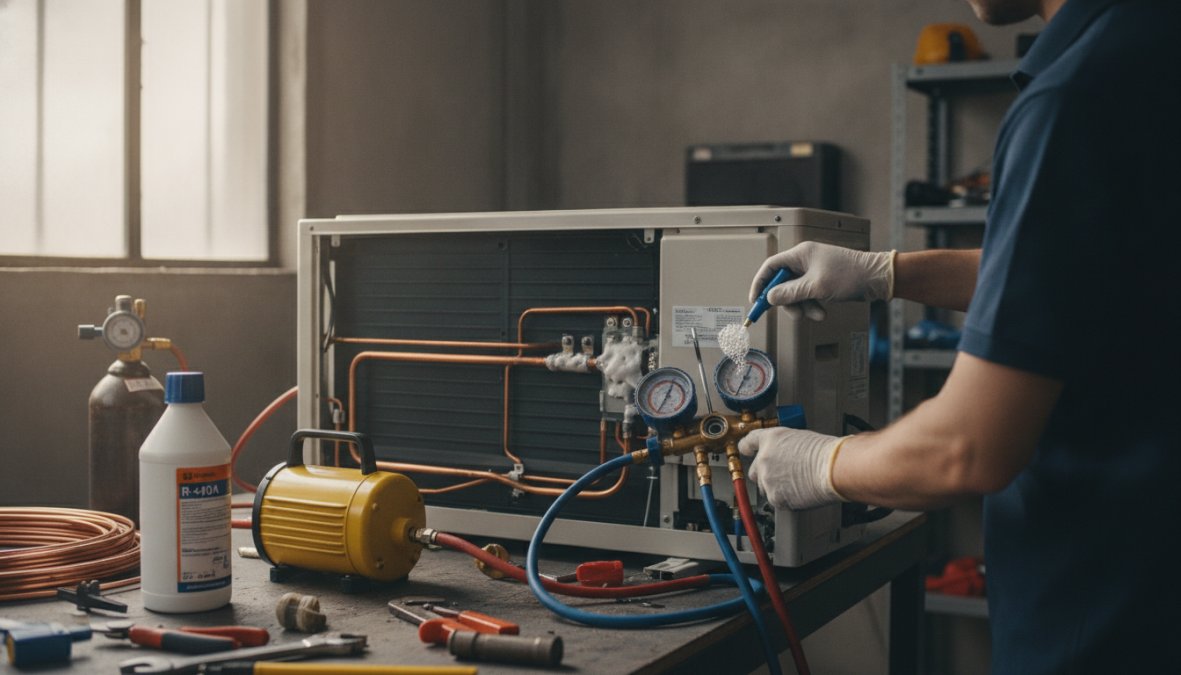 Reparar fugas de gas en aire acondicionado split: guía técnica
