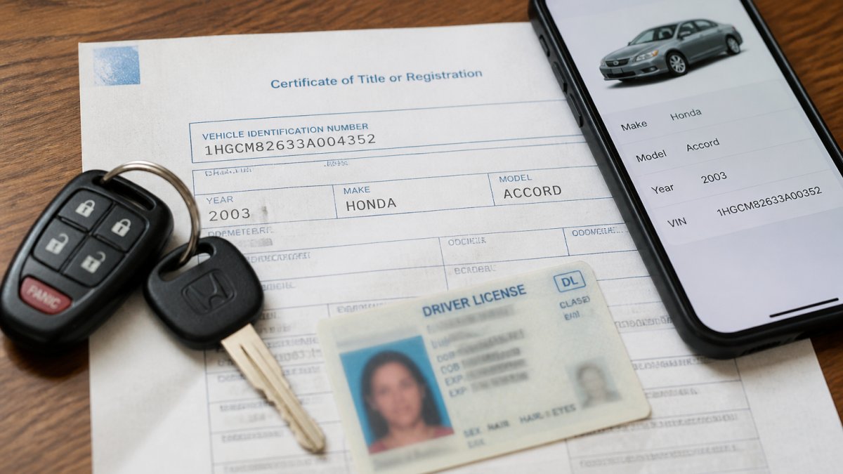 Checklist of documents and VIN needed to replace car keys without the original key on hand