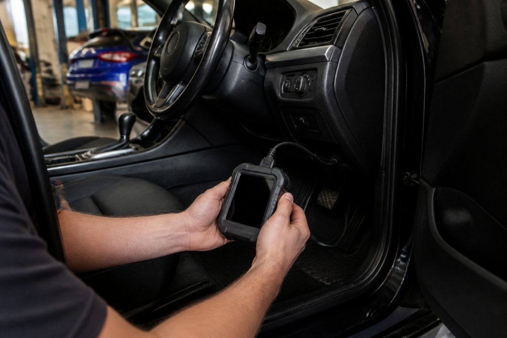 Step-by-step visual guide for Hands, OBD for reset dashboard warning lights