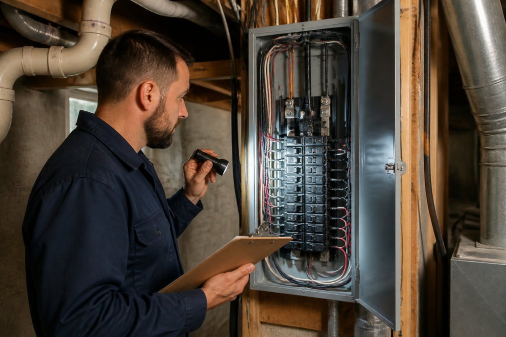Infographic showing the inspection process that determines your residential panel upgrade cost