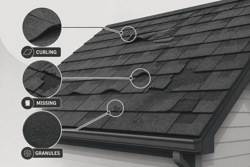 Professional illustration showing roof replacement cost