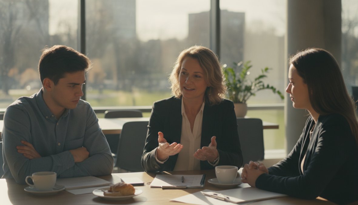 Professional illustration showing Manager for resolving personality clashes in the workplace
