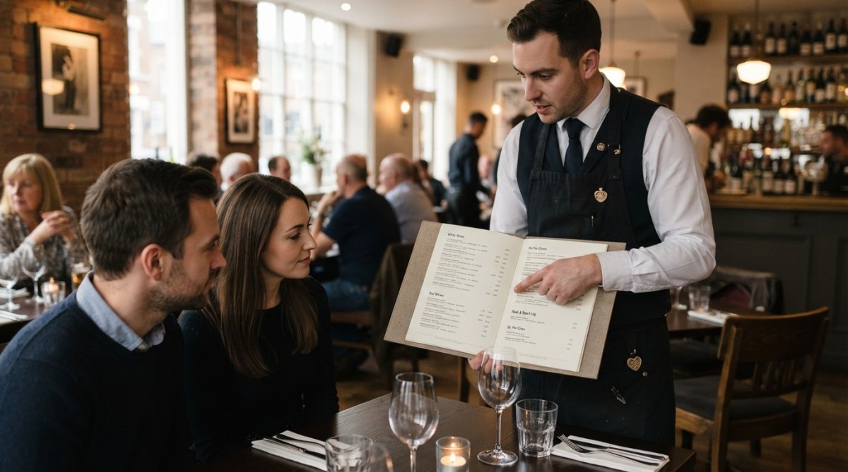 Professional illustration showing wine list curation