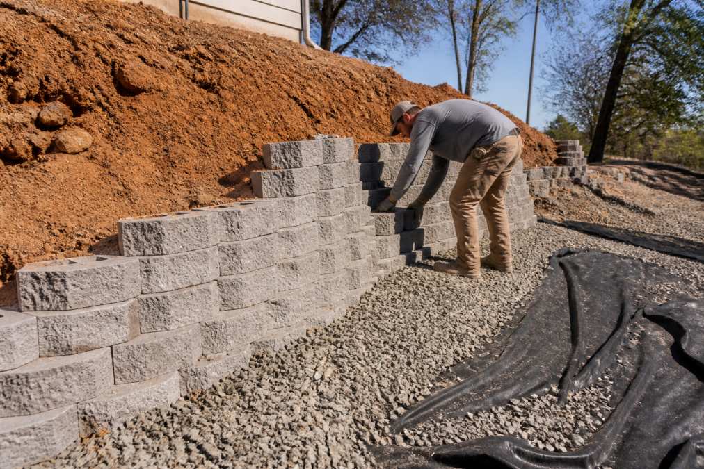 Retaining Wall Installation for Erosion Control