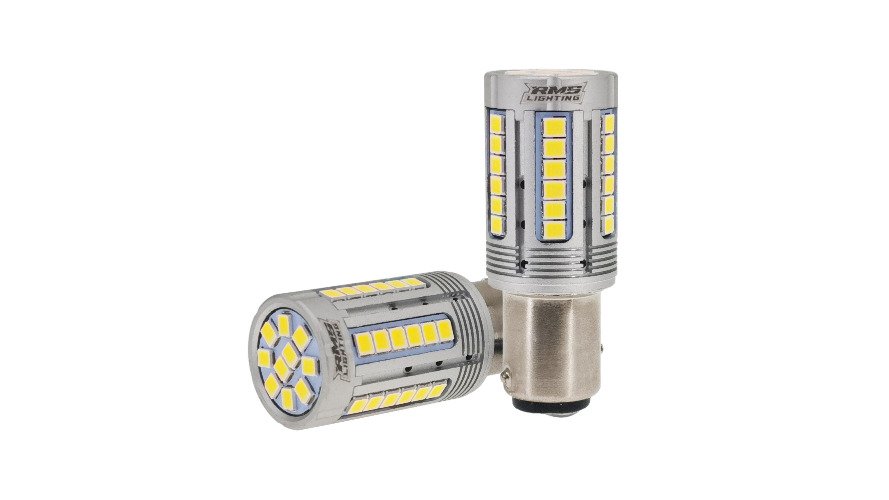 RMS1157LEDWHT – 1157 Super Bright 1000LM White/White LED Bulbs – 6500K (2-Pack)