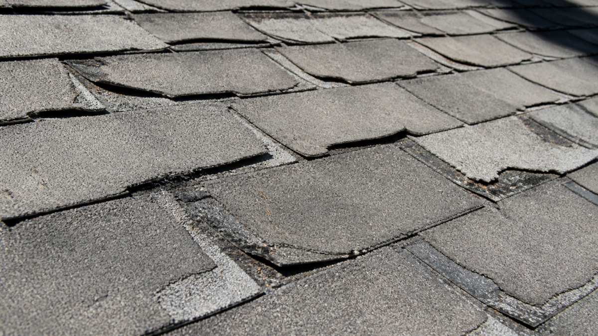 Diagram comparing roof rejuvenation vs replacement by highlighting signs of asphalt shingle aging