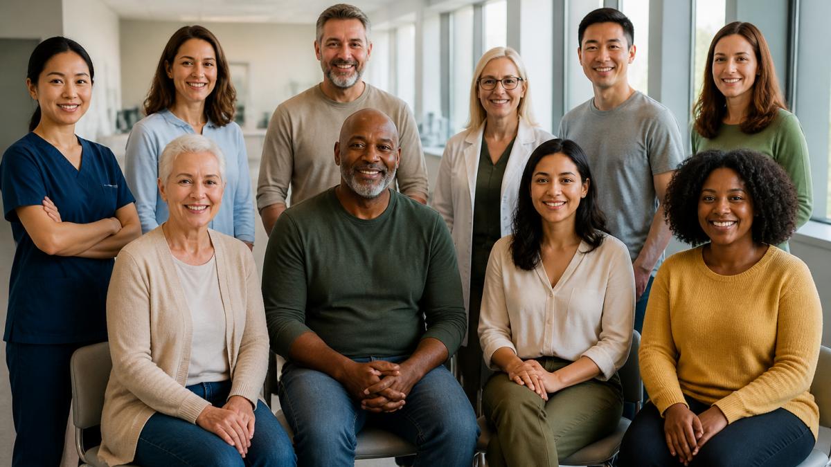 Diverse group of adults in a clinical setting reflecting demographic factors linked to the root cause of autoimmune disease.