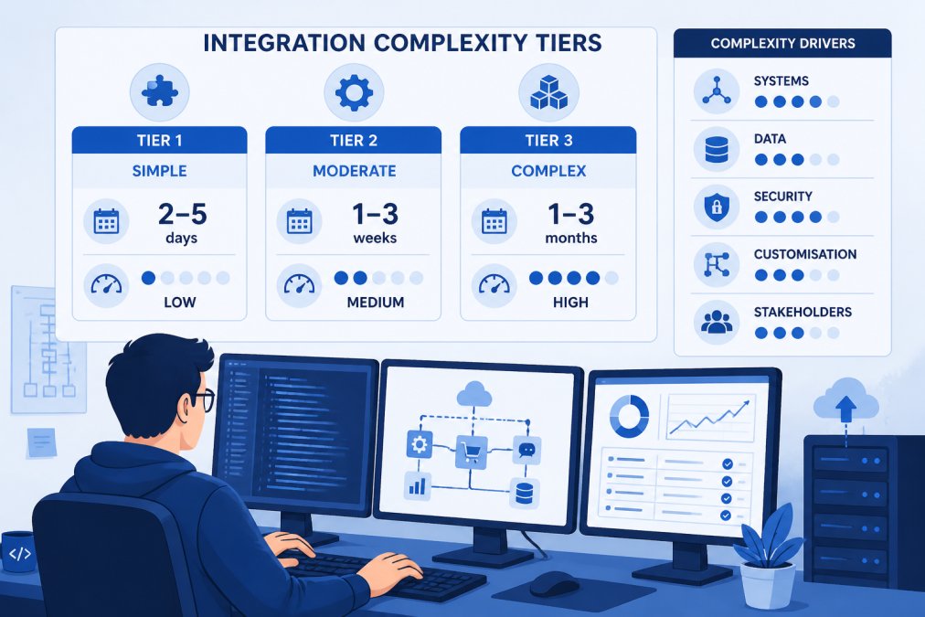 Integration architecture showing SaaS integration ecommerce