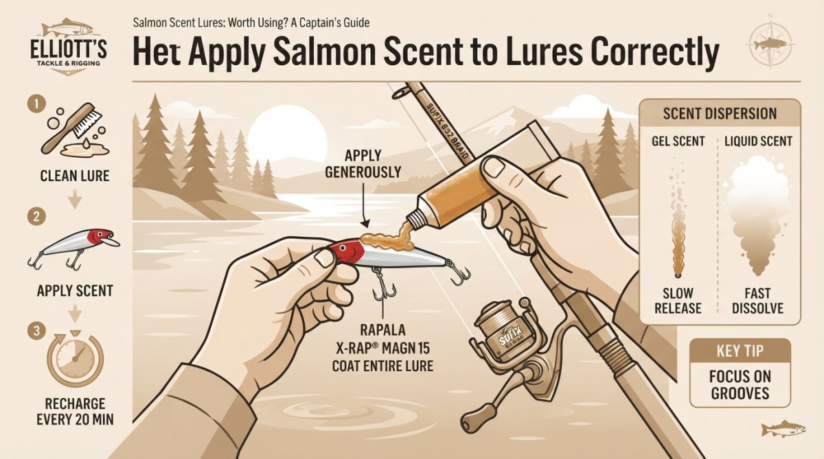 Step-by-step visual guide for salmon scent lures