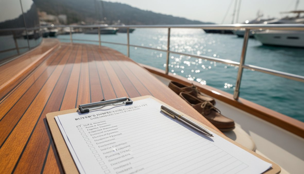 Professional illustration showing yacht and deck and broker concepts for sanlorenzo yacht for sale