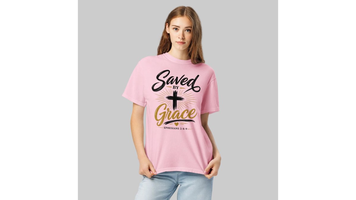 Saved by Grace Christian T-Shirt – Faith-Based Inspirational Graphic Tee