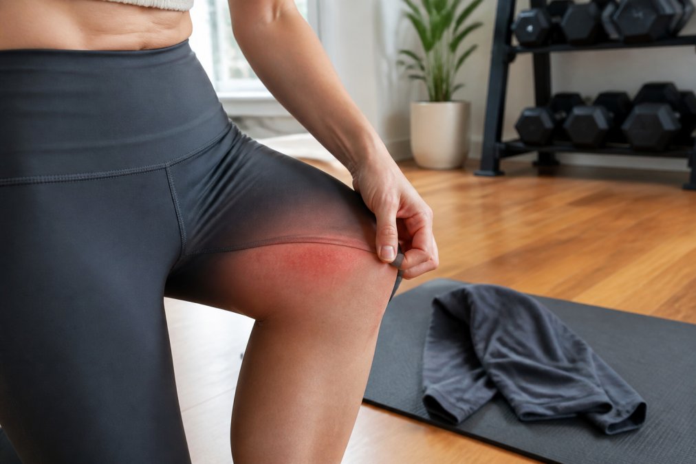 Diagram showing skin irritation from seams vs seamless vs seamed workout leggings for sensitive skin side by side.
