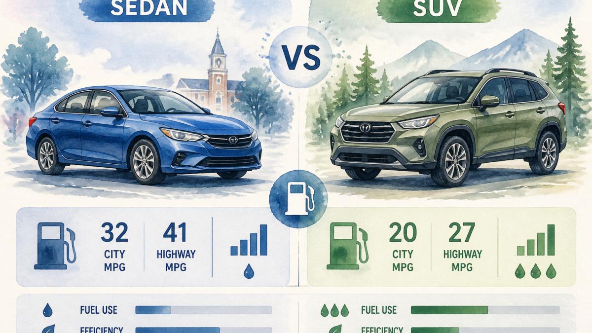 Sedan vs SUV for College Students: Fuel Efficiency Guide