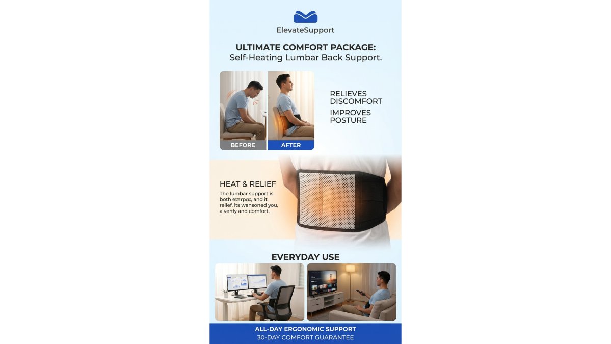 Self-Heating Magnetic Lumbar Support Belt