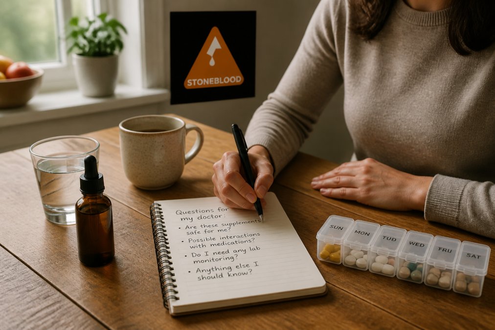 Step-by-step guide for preparing questions about shilajit interactions to discuss with a healthcare provider.