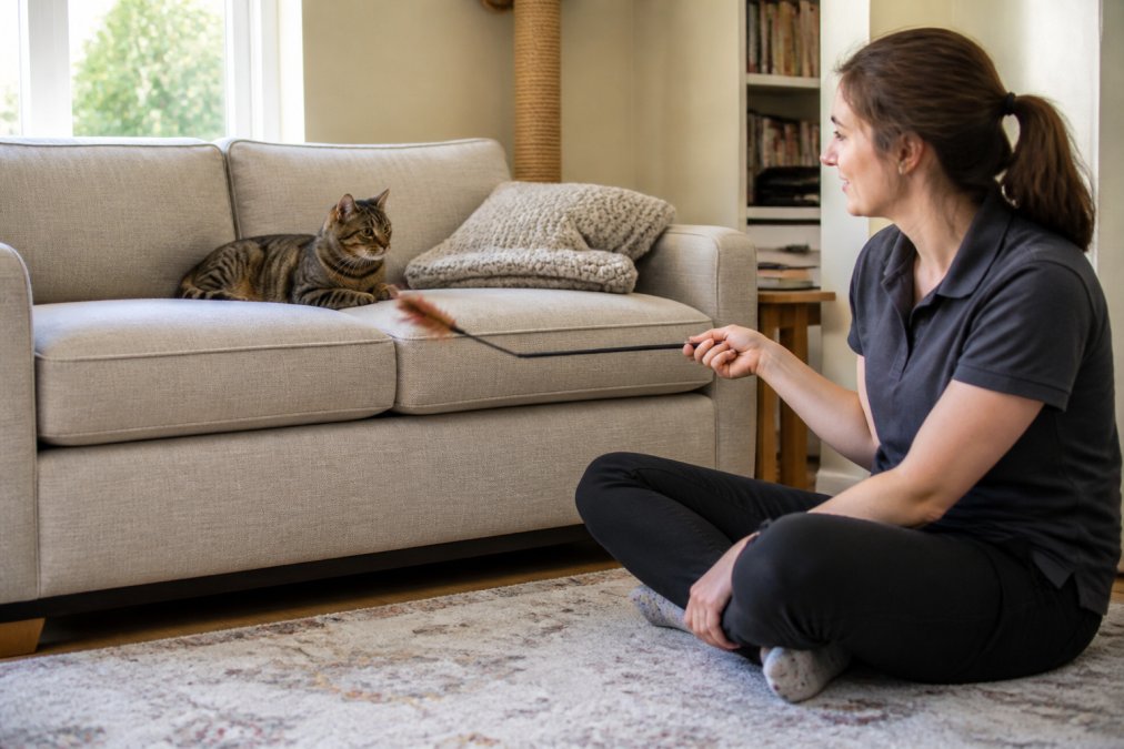 Professional illustration showing cat and calm and tabby concepts for signs of anxiety in cats