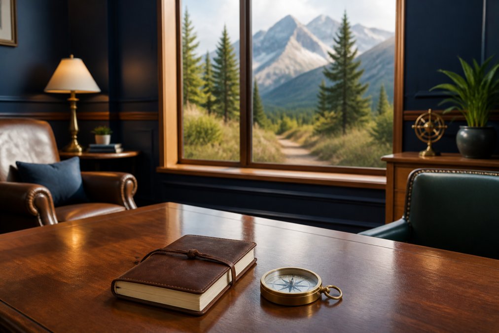 A calm person sitting in a quiet, comfortable living room, holding a warm mug of tea with their eyes gently closed, soft natural light from a window, conveying a sense of peaceful relief and safety