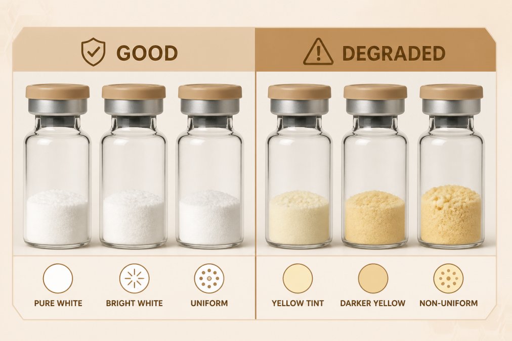 Professional illustration showing peptide degradation
