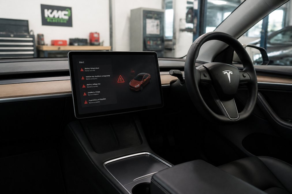 Professional illustration showing Close, Tesla for Tesla battery failure