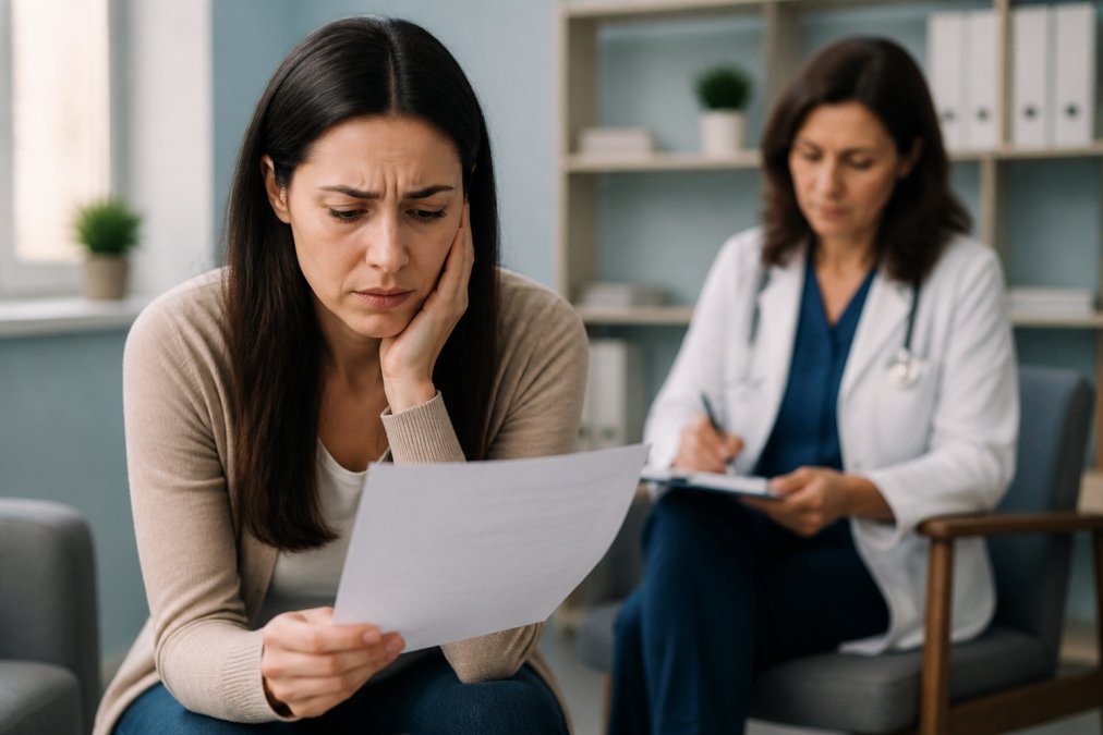 Professional illustration showing Woman for signs your thyroid treatment is failing