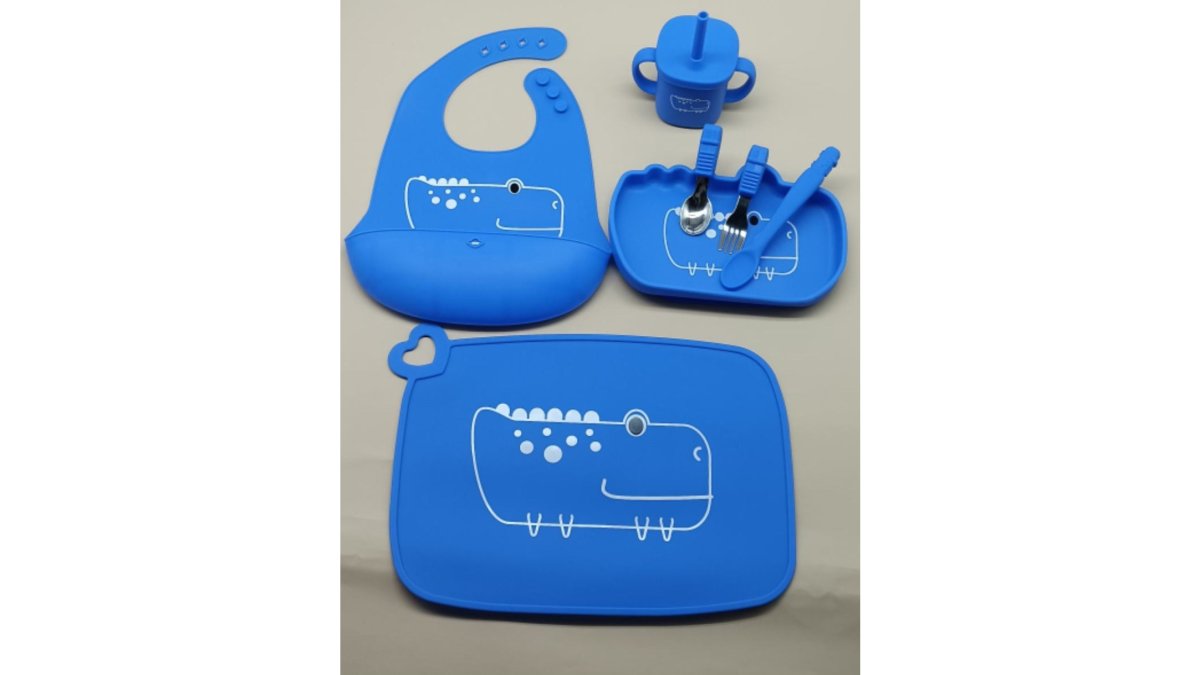 Silicone 7 piece dinner set for babies