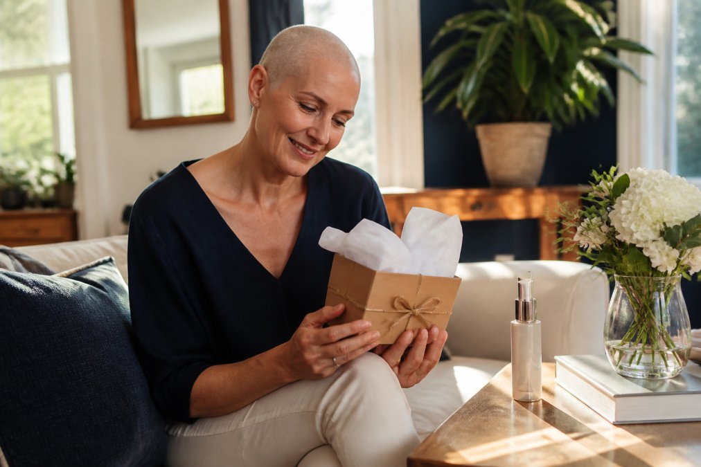 Infographic showing a step-by-step process for choosing comforting skincare gift ideas for loved ones.
