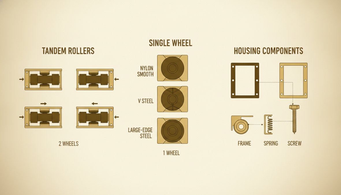 Step-by-step visual guide for sliding door rollers
