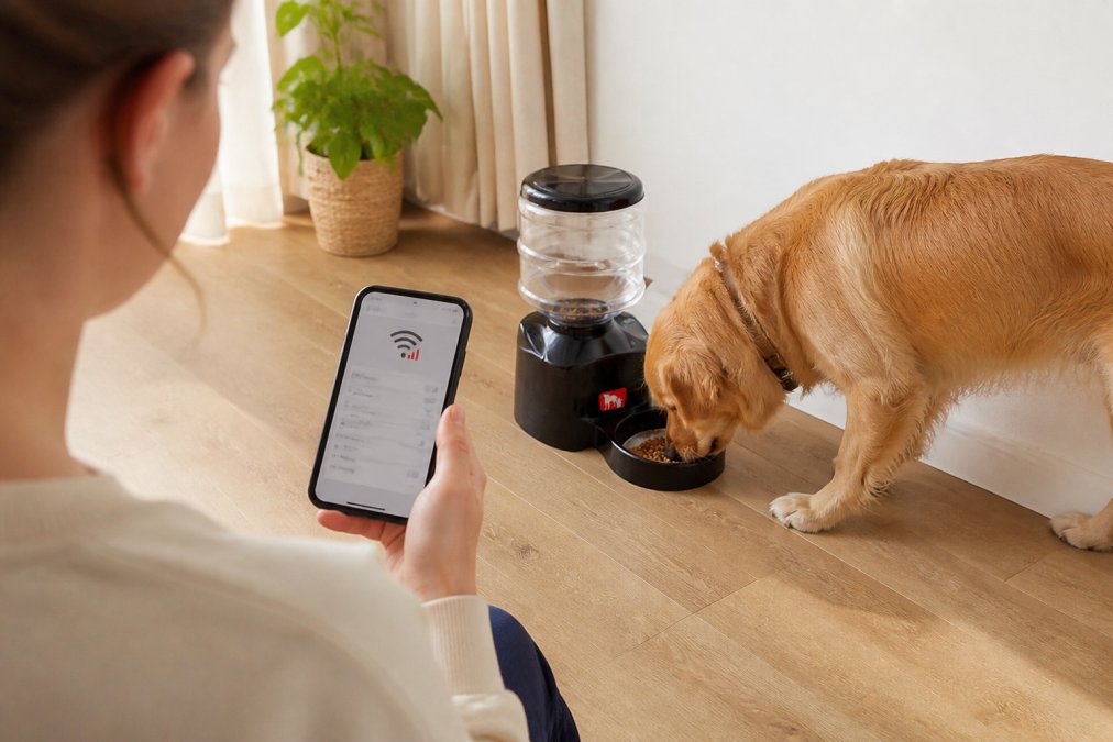 Professional illustration showing smart feeders unreliable wifi