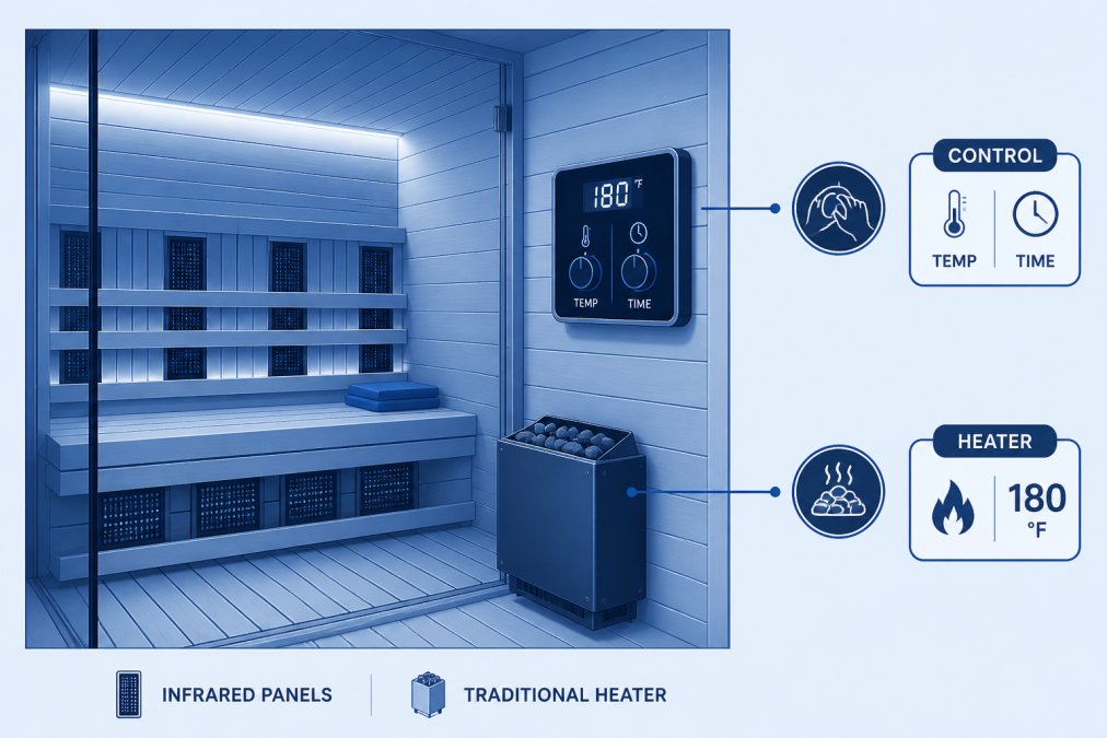 Side-by-side comparison of smart saunas without wifi