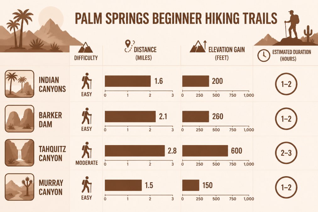 Professional illustration showing snowbird guide to palm springs fitness