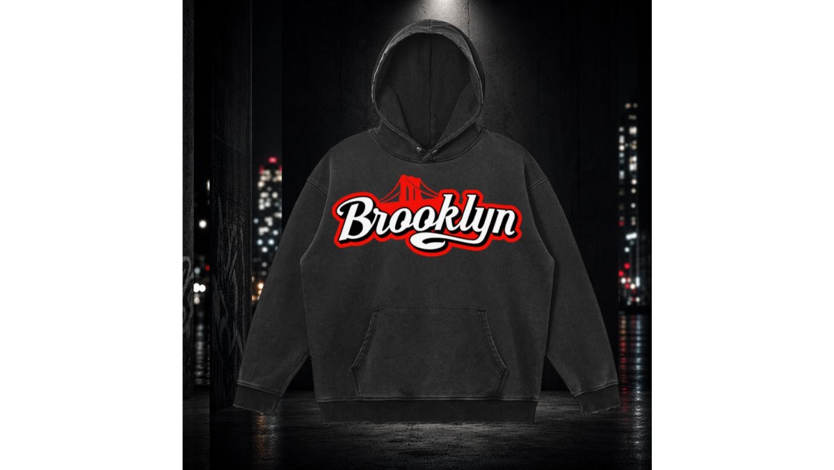 Snow‑Washed Snap Collar Hoodie — Brooklyn 718