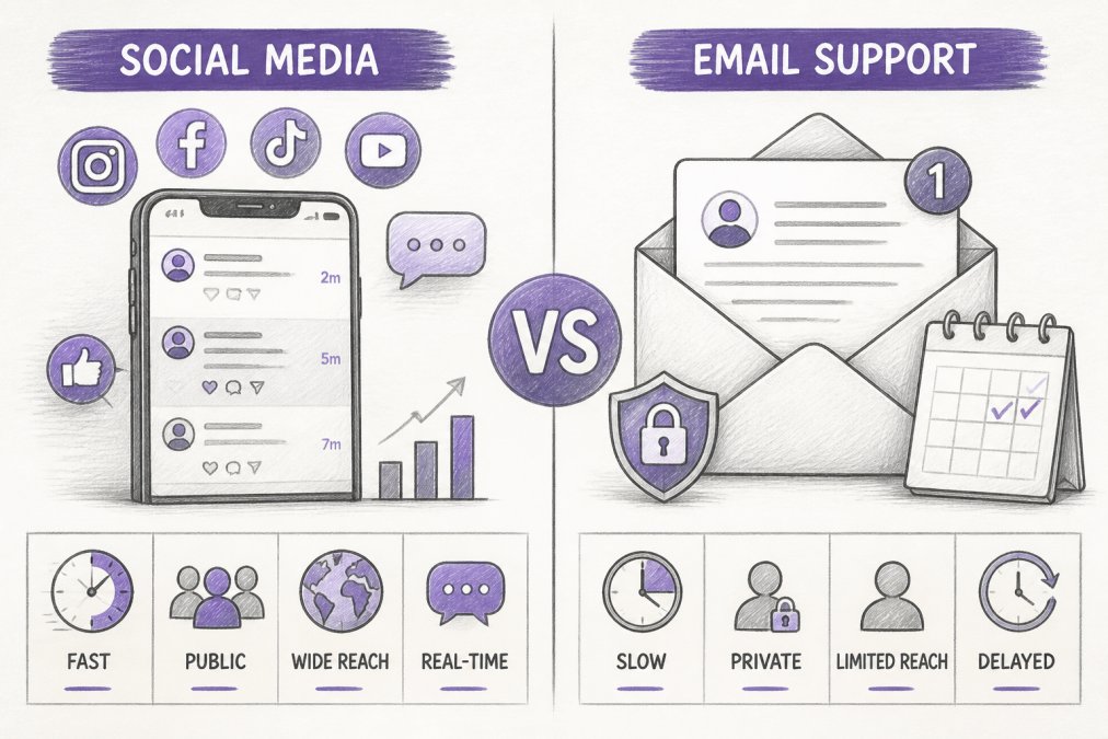 Social Media vs Email Support: Which Works Best