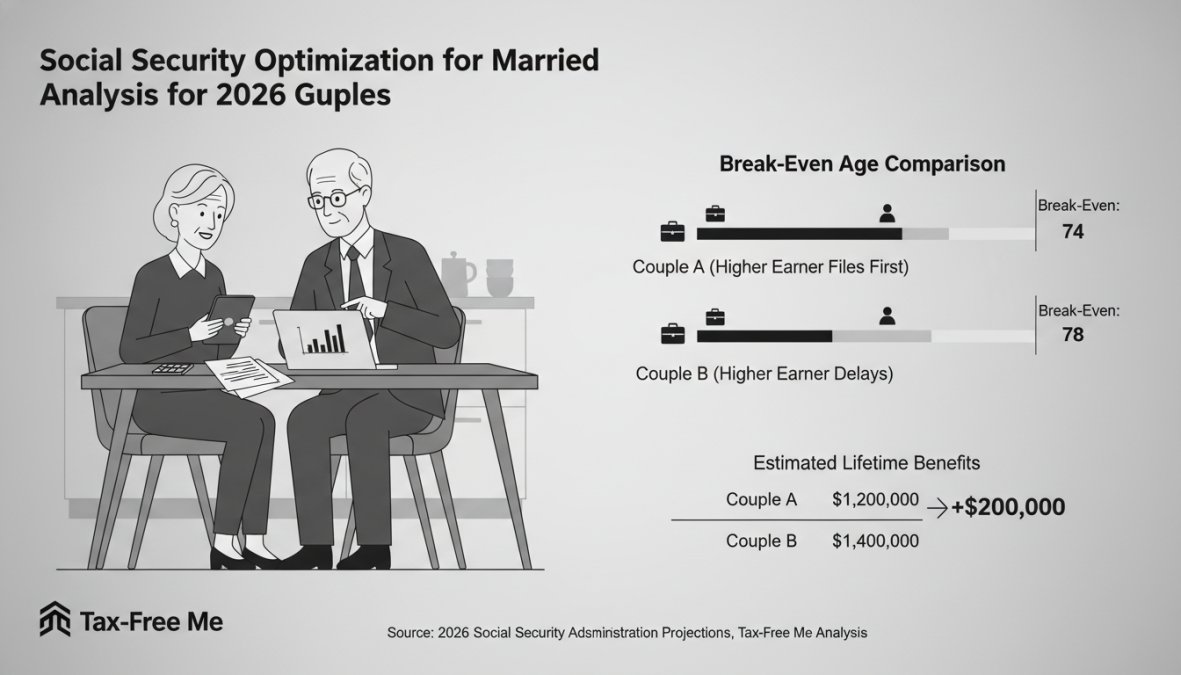Security features diagram for social security optimization for married couples
