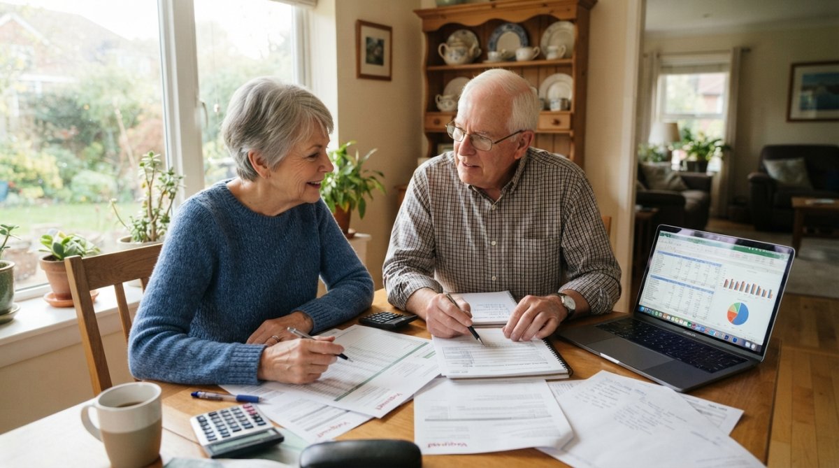 Flowchart illustrating strategies for couples to minimize social security tax on retirement benefits