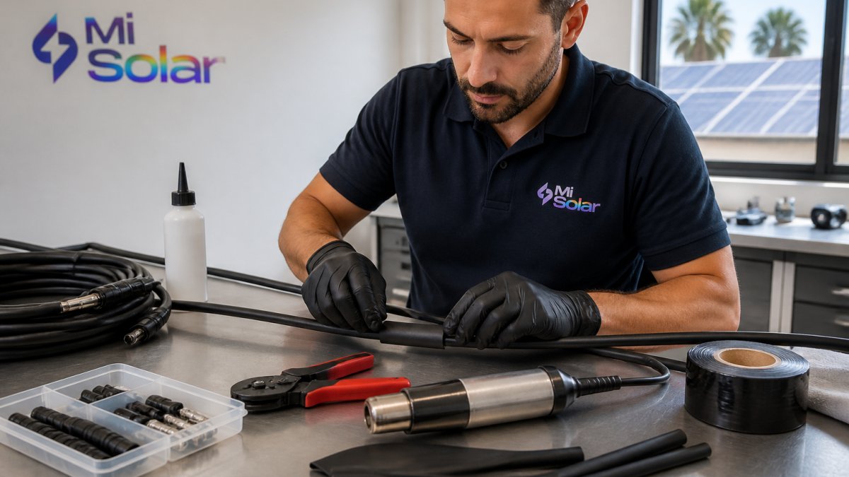 Professional demonstrating solar maintenance and repair services Spain technique in modern clinical setting with natural lighting