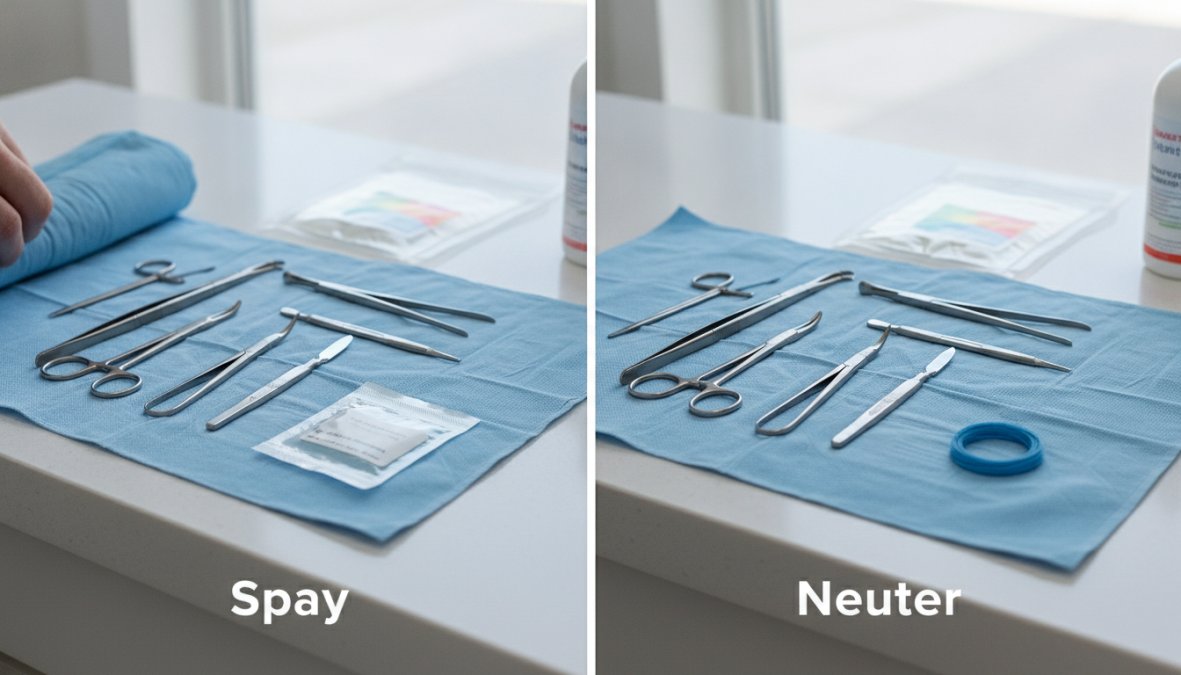 Visual comparison chart showing Veterinary for spay vs neuter cost comparison