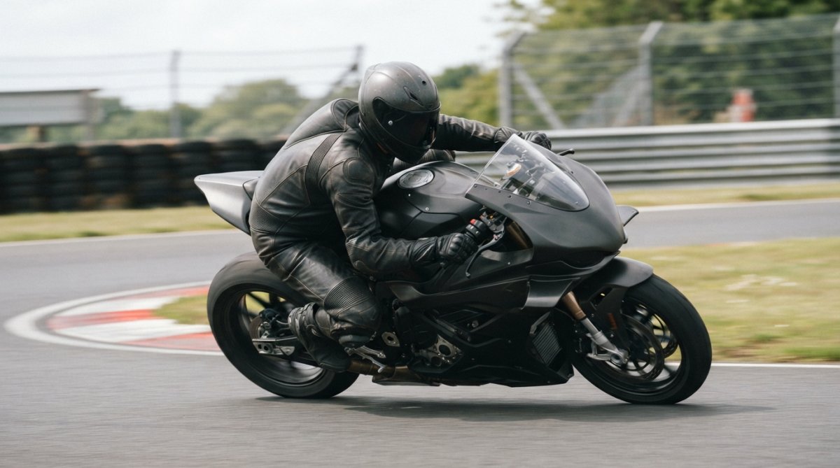 Ervaren motorrijder in de agressieve zithouding van een supersportmotor die het sportmotor supersport verschil illustreert.