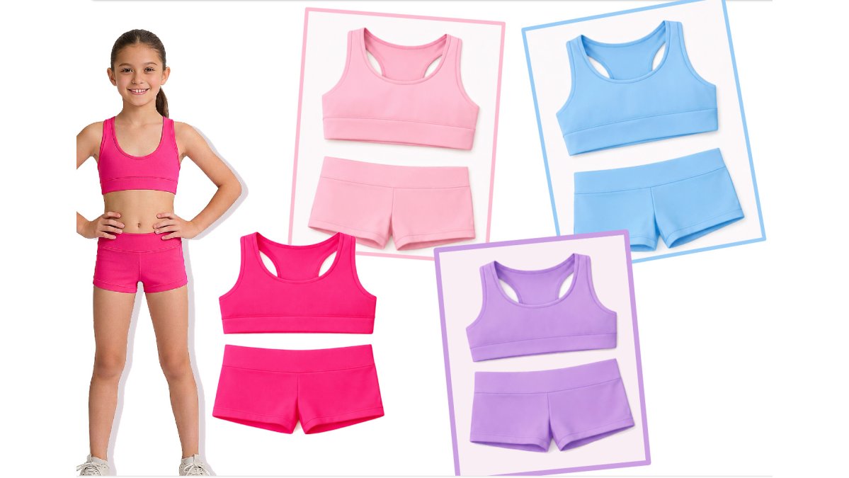 Sports Girl Soft Sports Bra and Cartwheel Shorts Set