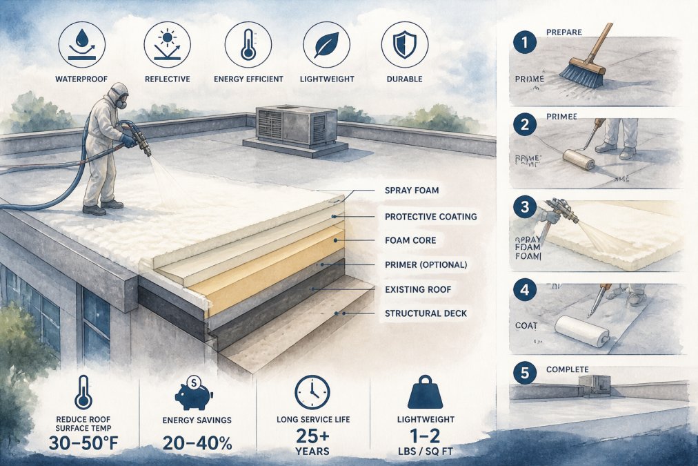 Spray Foam Roofing for Flat Roofs: Complete 2026 Guide