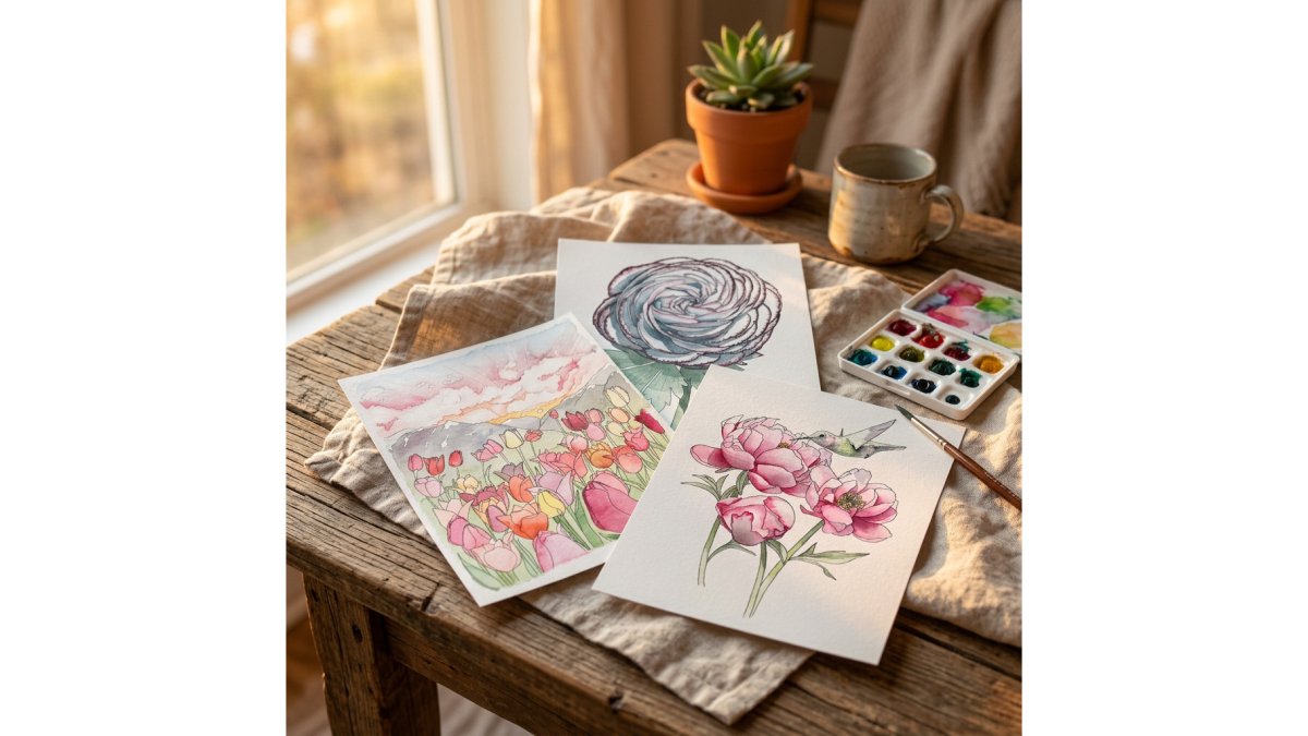 Spring Florals Watercolor Painting Kit | Large