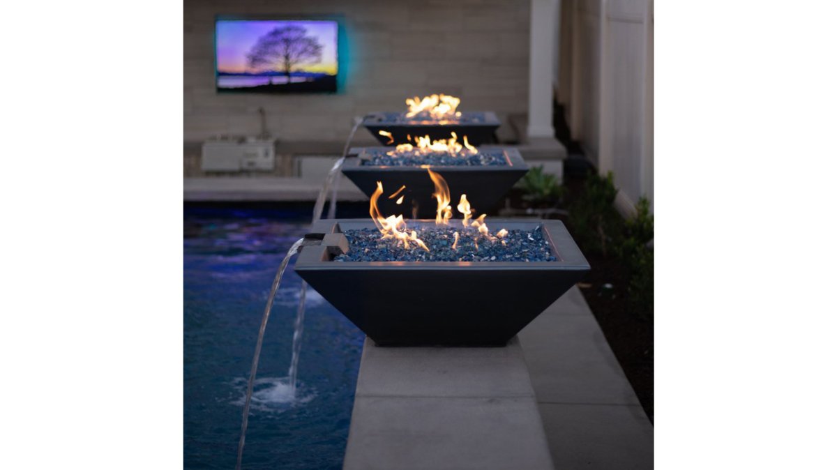 Square Maya Fire & Water Bowl