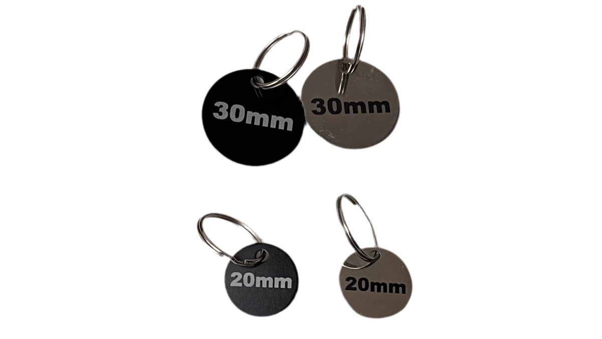 Standard circular dog tags